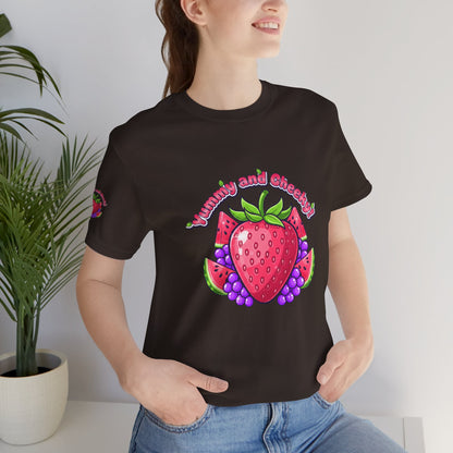 Fruit Lover T‑Shirt — "Strawberry and Grape" Cute Fruit Graphic Tee