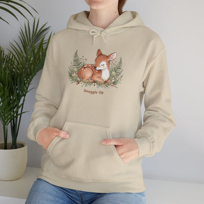 Cozy Fox Illustration Hoodie | cute animal illustration, winter forest art