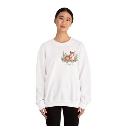 Cozy Winter Forest Fawn Crewneck Sweatshirt | cute animal illustration, cozy critter art