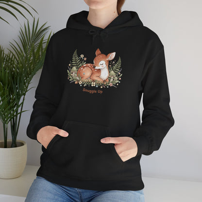 Cozy Fox Illustration Hoodie | cute animal illustration, winter forest art