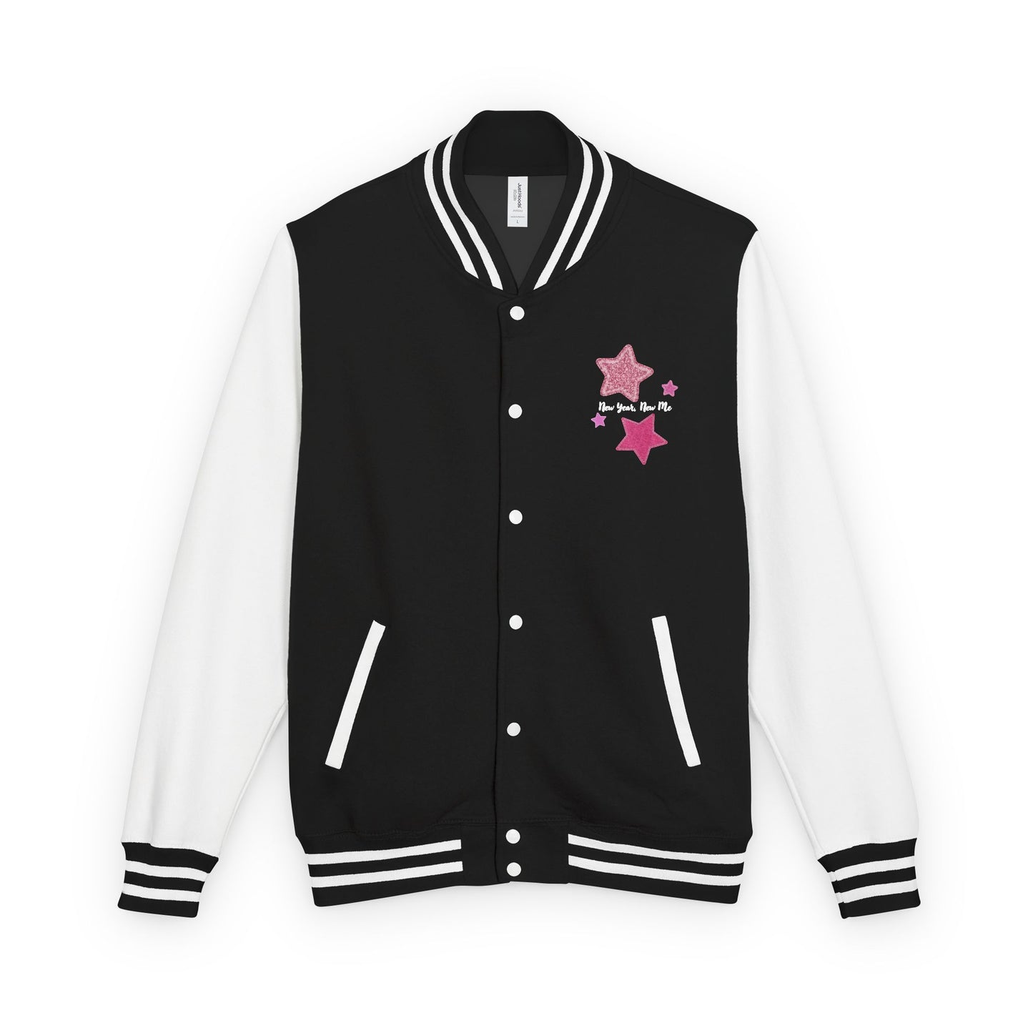 Cute Pink Star Letterman Jacket – New Year New Me