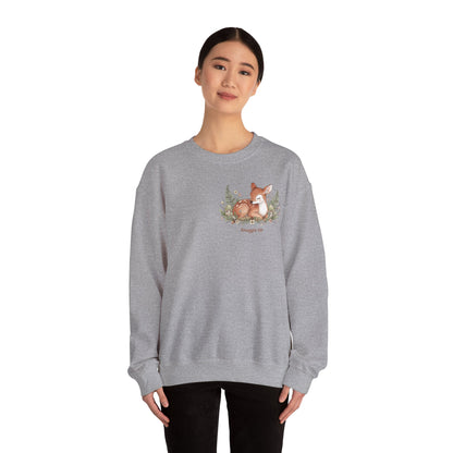 Cozy Winter Forest Fawn Crewneck Sweatshirt | cute animal illustration, cozy critter art