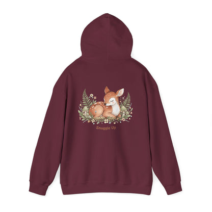 Cozy Fox Illustration Hoodie | cute animal illustration, winter forest art