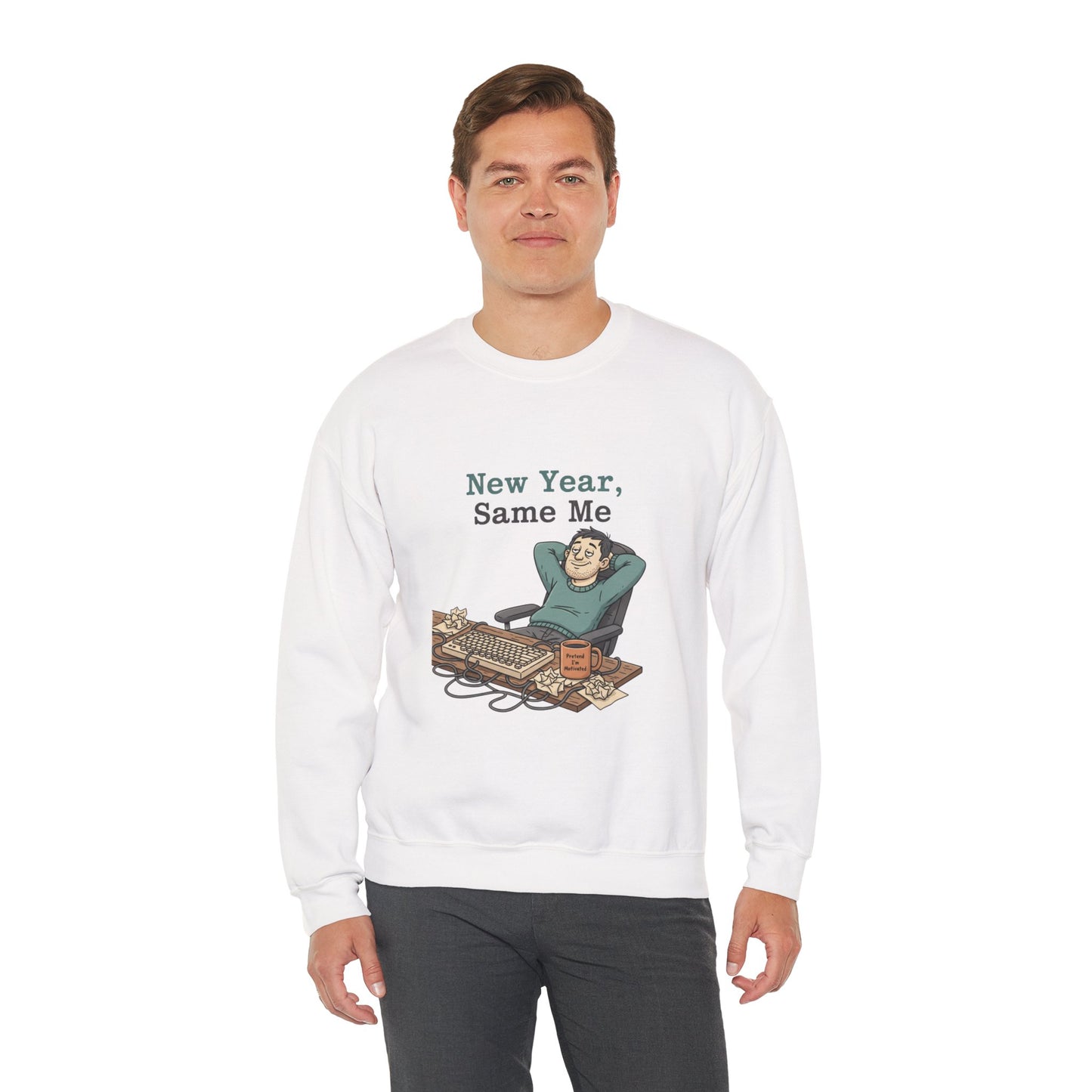 New Year, Same Me Sweatshirt | resolution joke shirt, January burnout meme