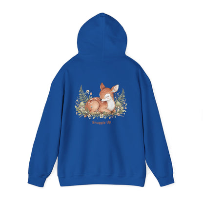 Cozy Fox Illustration Hoodie | cute animal illustration, winter forest art