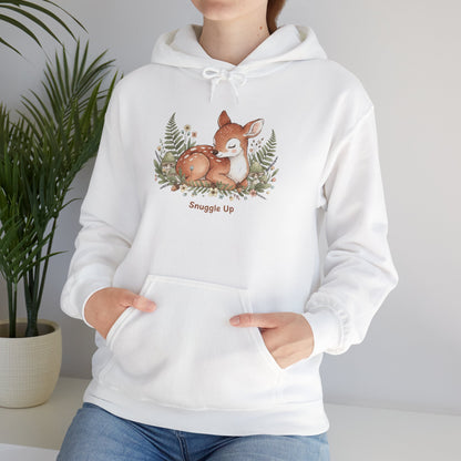 Cozy Fox Illustration Hoodie | cute animal illustration, winter forest art