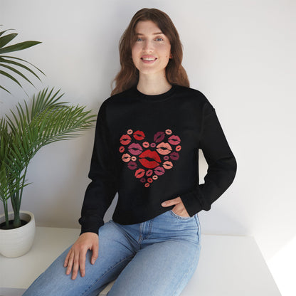 Kisses Crewneck Sweatshirt — Cozy Valentine's Day Pullover