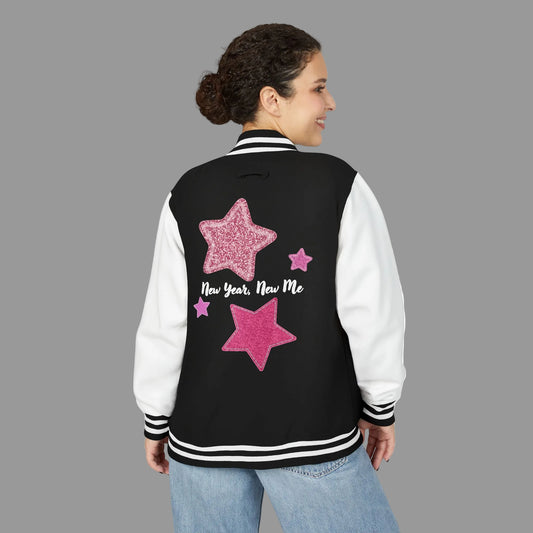 Cute Pink Star Letterman Jacket – New Year New Me
