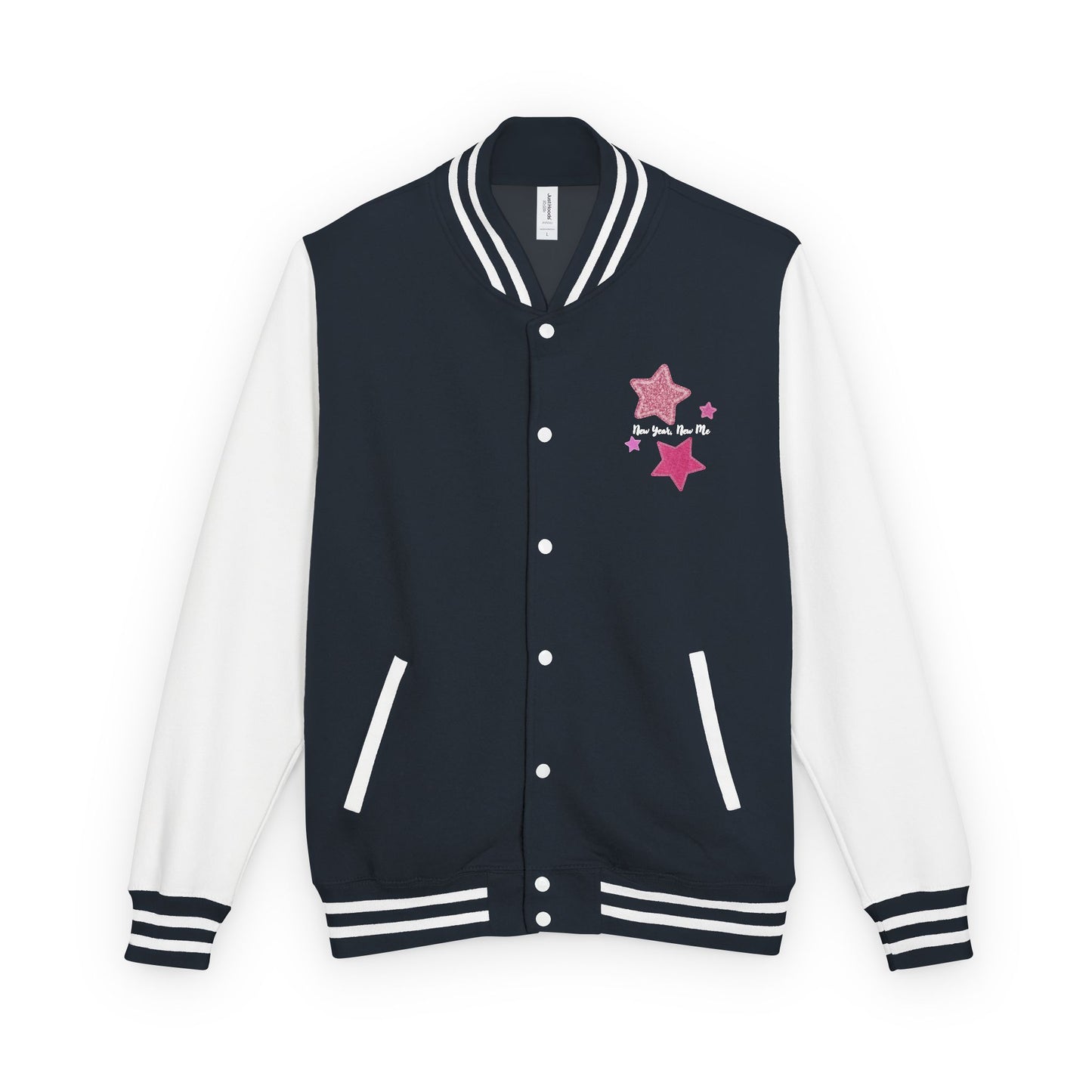 Cute Pink Star Letterman Jacket – New Year New Me