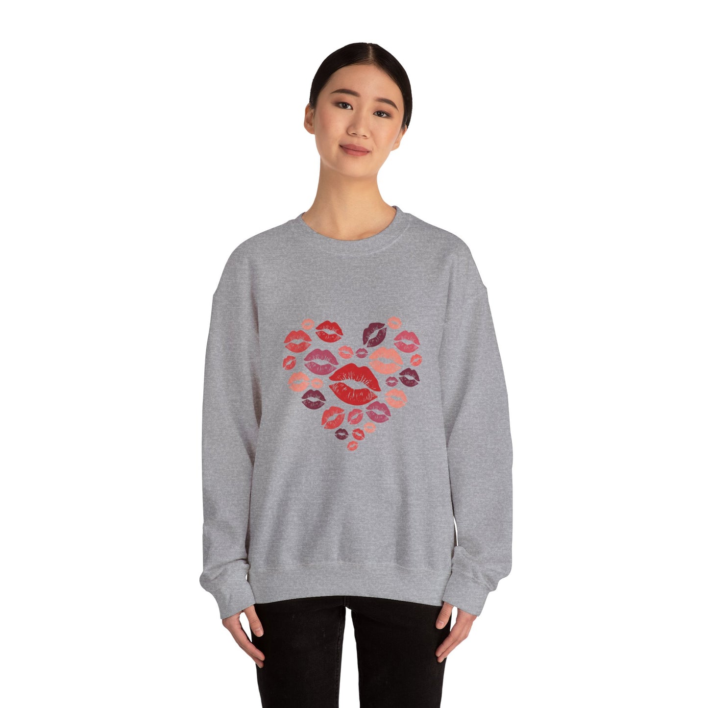 Kisses Crewneck Sweatshirt — Cozy Valentine's Day Pullover
