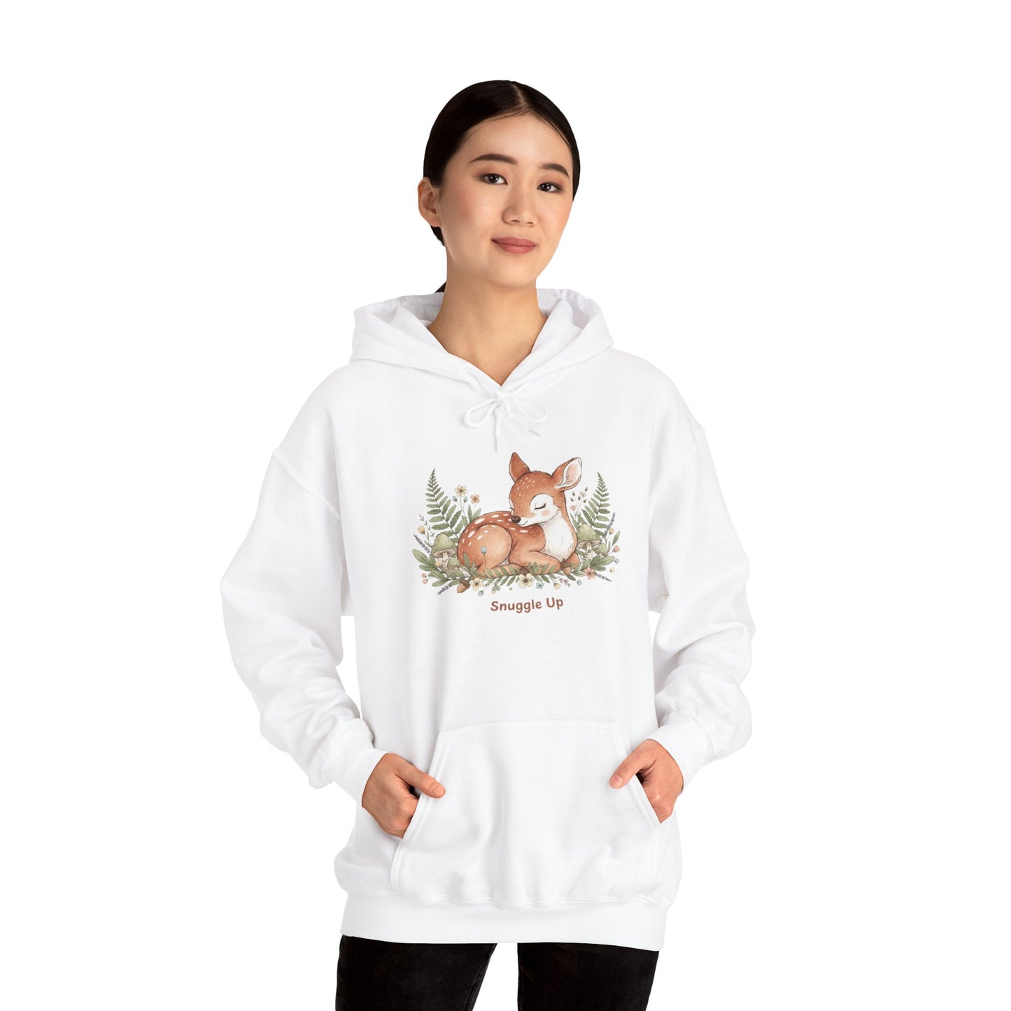 Cozy Fox Illustration Hoodie | cute animal illustration, winter forest art