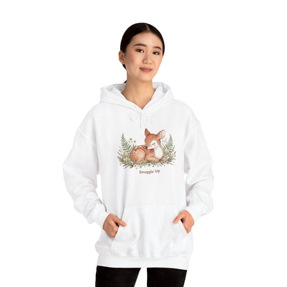 Cozy Fox Illustration Hoodie | cute animal illustration, winter forest art