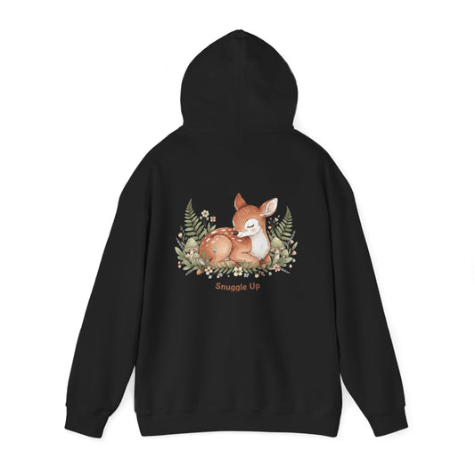 Cozy Fox Illustration Hoodie | cute animal illustration, winter forest art
